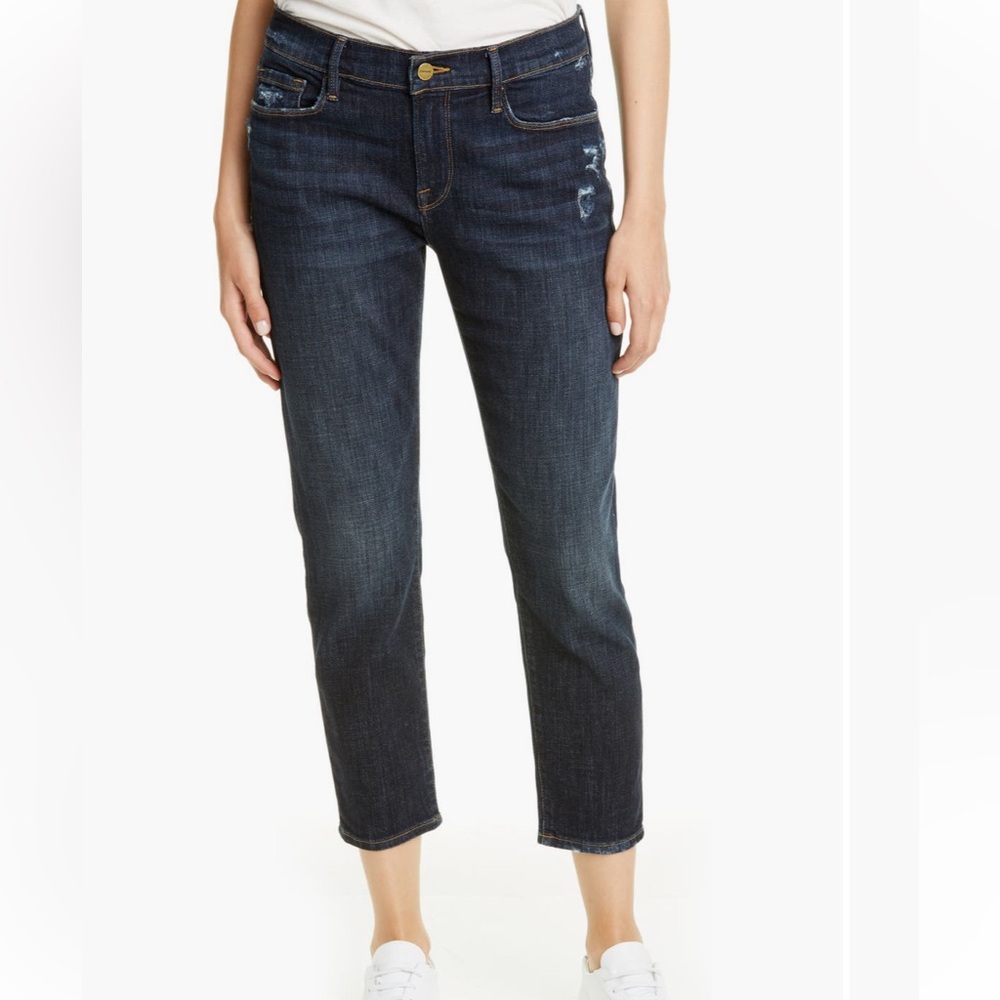 Frame Le Garçon Crop mid-rise straight Jean